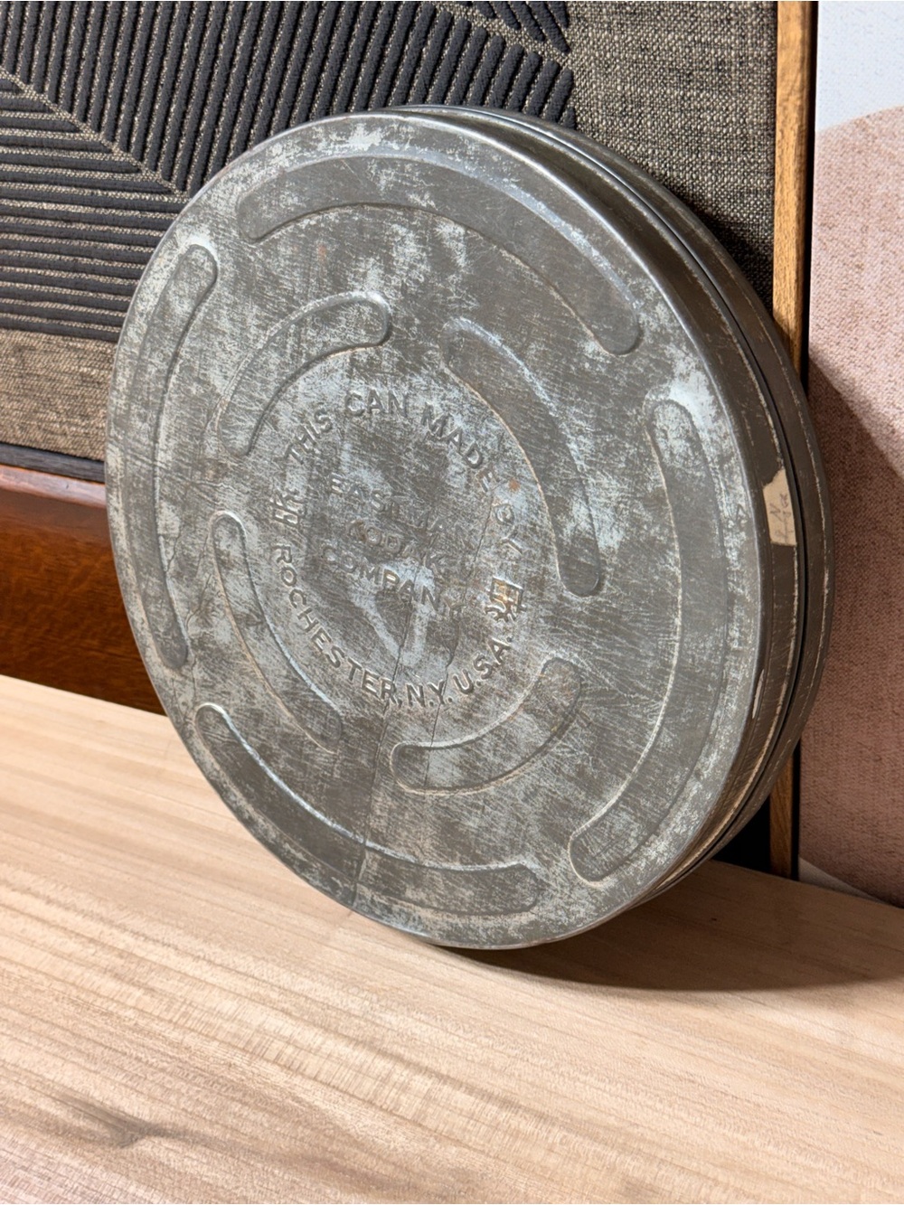 Kodak Gray Metal Film Can Lid with Embossed Logo